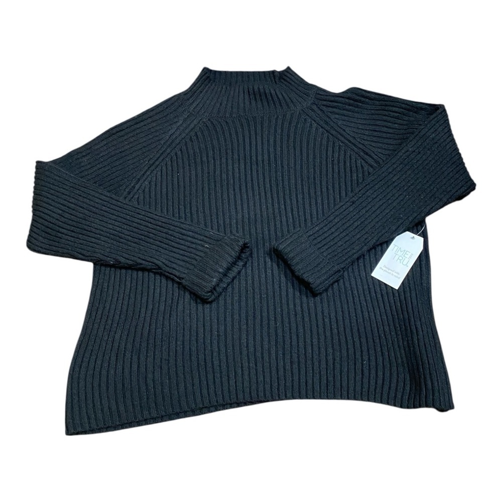 Time And Tru Black Ribbed Sweater - Picture 3 of 4